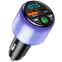 Otemly Bluetooth 5.3 FM Transmitter for Car, [PD 30W & QC3.0 18W] Fast Car Charger, [All-Over Glow] Bluetooth Car Adapter Wireless FM Radio Transmitter Car Kit, Hands-Free Calls, Hi-Fi Music