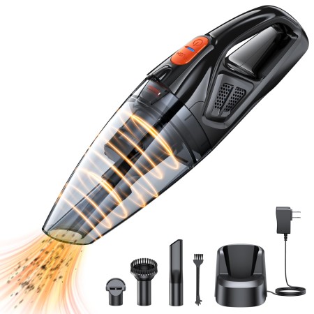 Handheld Vacuum Cordless Rechargeable 9KPA - [Fast Charging Dock] Portable High Power Suction Car Vacuum Cleaner with LED Light, 2 HEPA Filters, Dust Busters Wet and Dry for Home/Car/Office/Pet